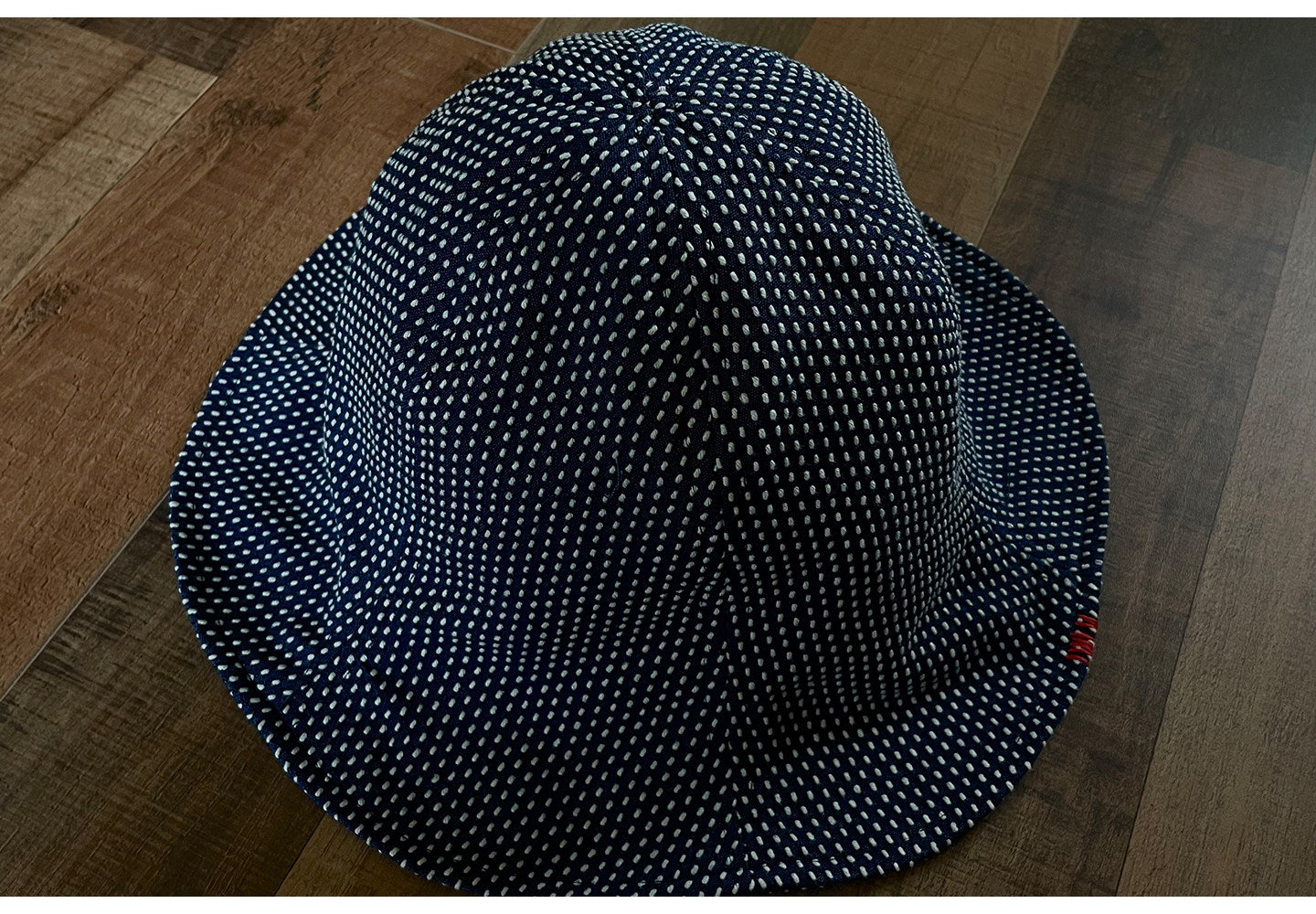 Indigo Sashiko Tulip Bucket Hat – Japanese Artisan Outdoor Fisherman Hat