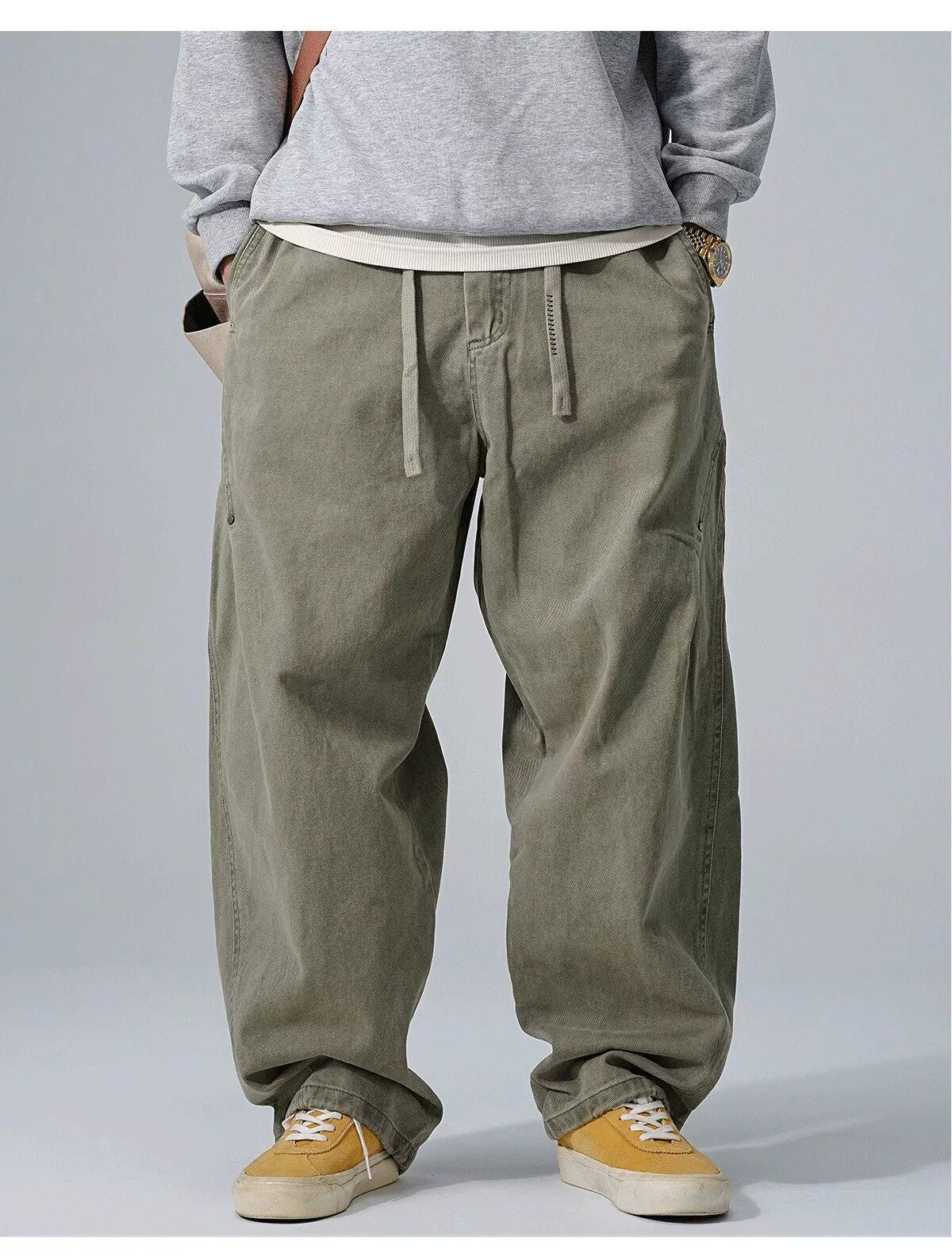 Cotton Baggy Pants – Drawstring Waist & Relaxed Leg