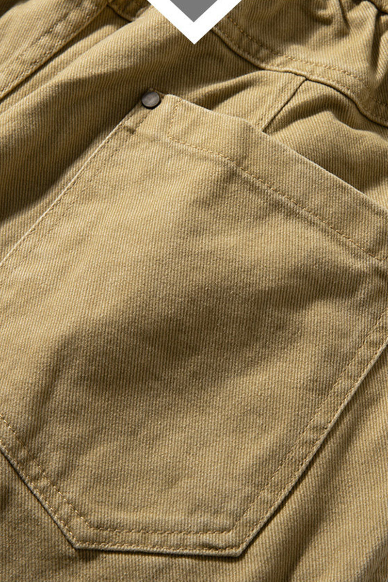 Cotton Pants – Diagonal Seams & Drawstring Waist | Yamalin clothes | Vintage workwear outfit for men