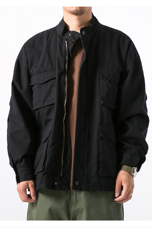 Cargo Jacket – Stand Collar & Four Flap Pockets | Yamalinclothes