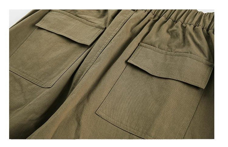 Cotton Work Pants – Elastic Waist & Wide Straight Leg | Yamalinclothes