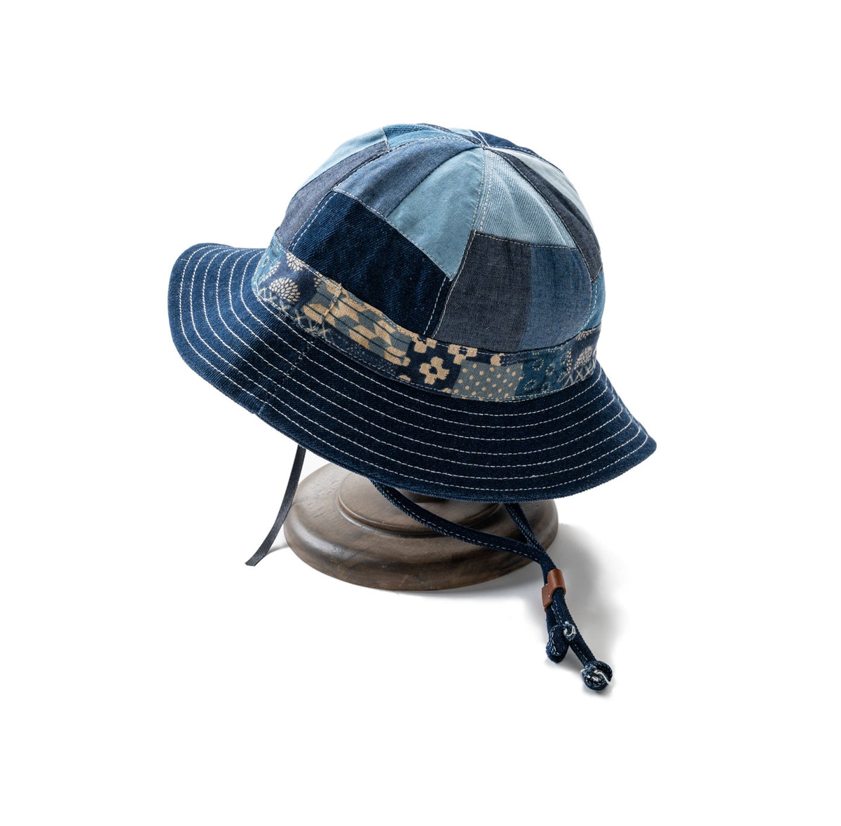 Indigo Dyed Handmade Patchwork Bucket Hat – Japanese Vintage Unisex | Yamalin clothes | Vintage workwear outfit for men