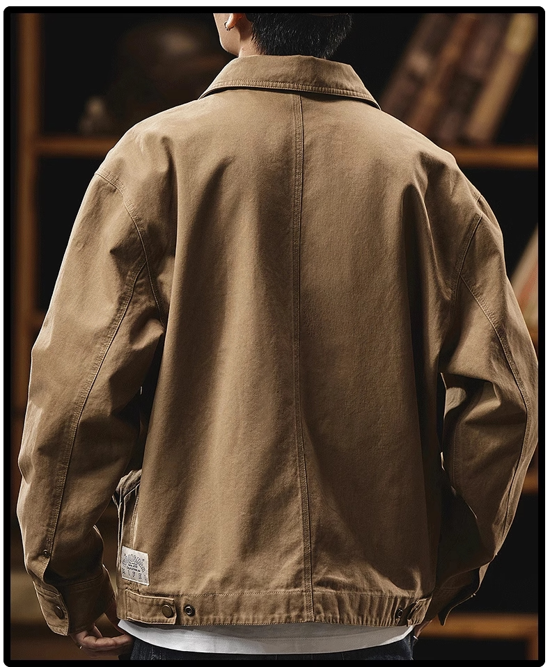 Detroit Vintage Cargo Jacket – Washed Cotton American Workwear Barn Coat for Men | Japanese vintage | yamalin clothes | Yamalinclothes