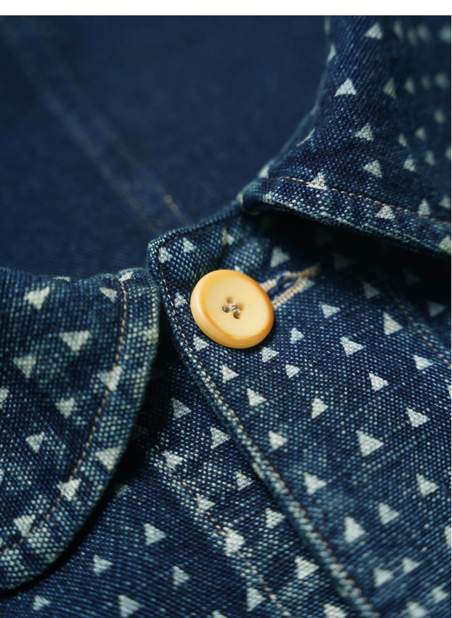 Uncle Xiao African Indigo-Dyed French Jacket – Vintage Cotton Blend, Lightly Washed, Japanese-Retro