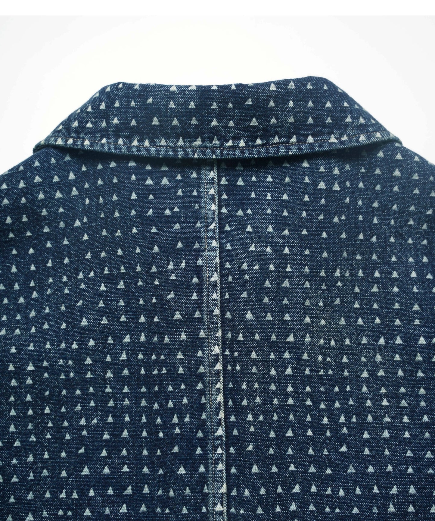 Uncle Xiao African Indigo-Dyed French Jacket – Vintage Cotton Blend, Lightly Washed, Japanese-Retro