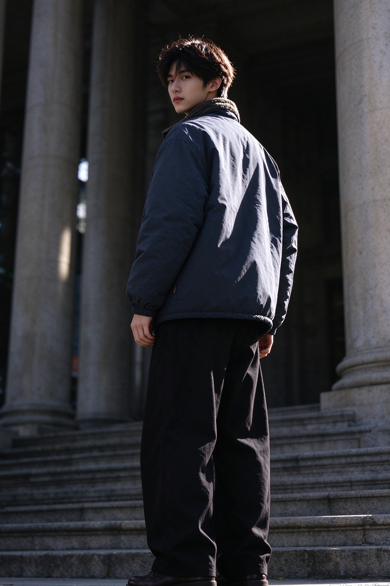 Stand-Collar Jacket – Fleece Trim & Button Front | Yamalinclothes
