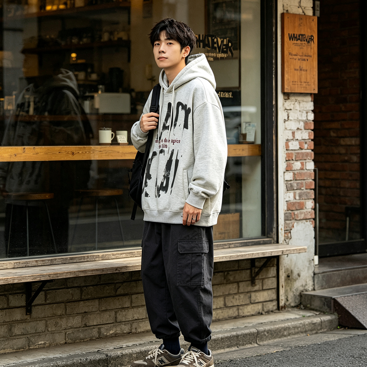 Fuzzy Letter Print Fleece Hoodie – Heavy Oversized Unisex | Yamalinclothes