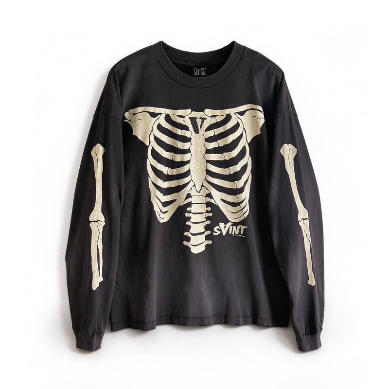 Skeleton Long-Sleeve T-Shirt – Front & Back Print