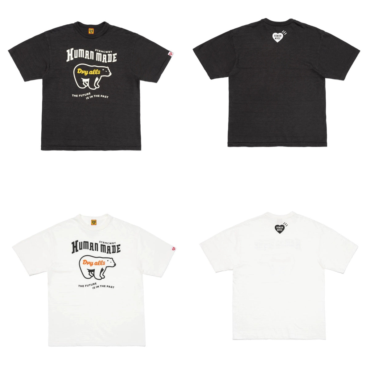 Japanese summer slub cotton short-sleeved T-shirt heavy round collar loose casual animal print