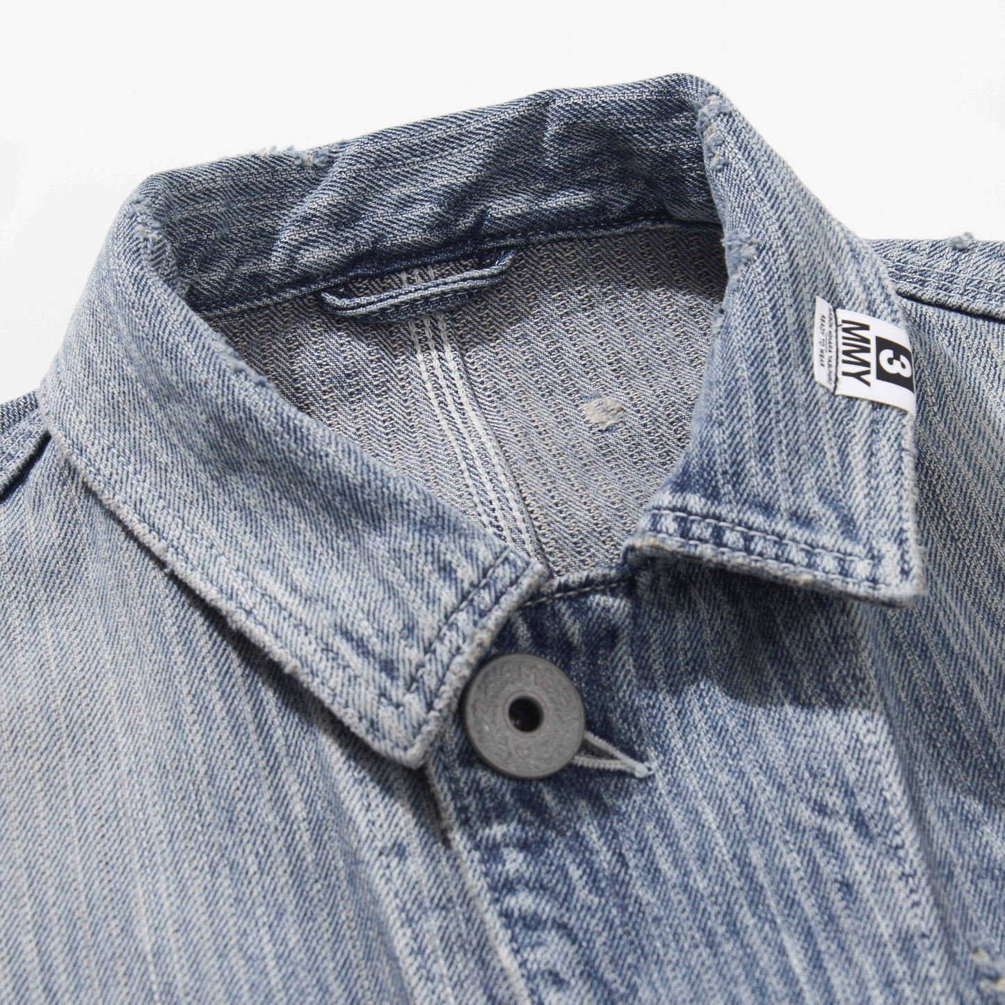 25SS Japanese washed water old loose lapel denim coat
