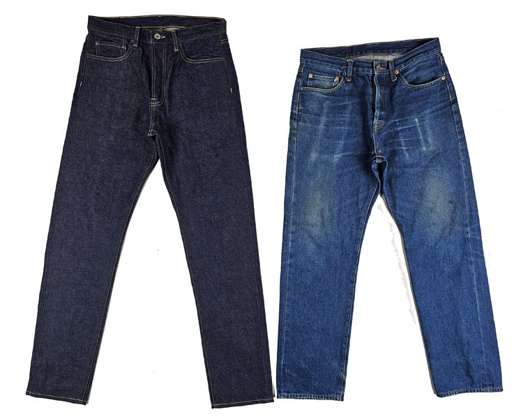 replica Indigo rope dyed white ears cattle jeans