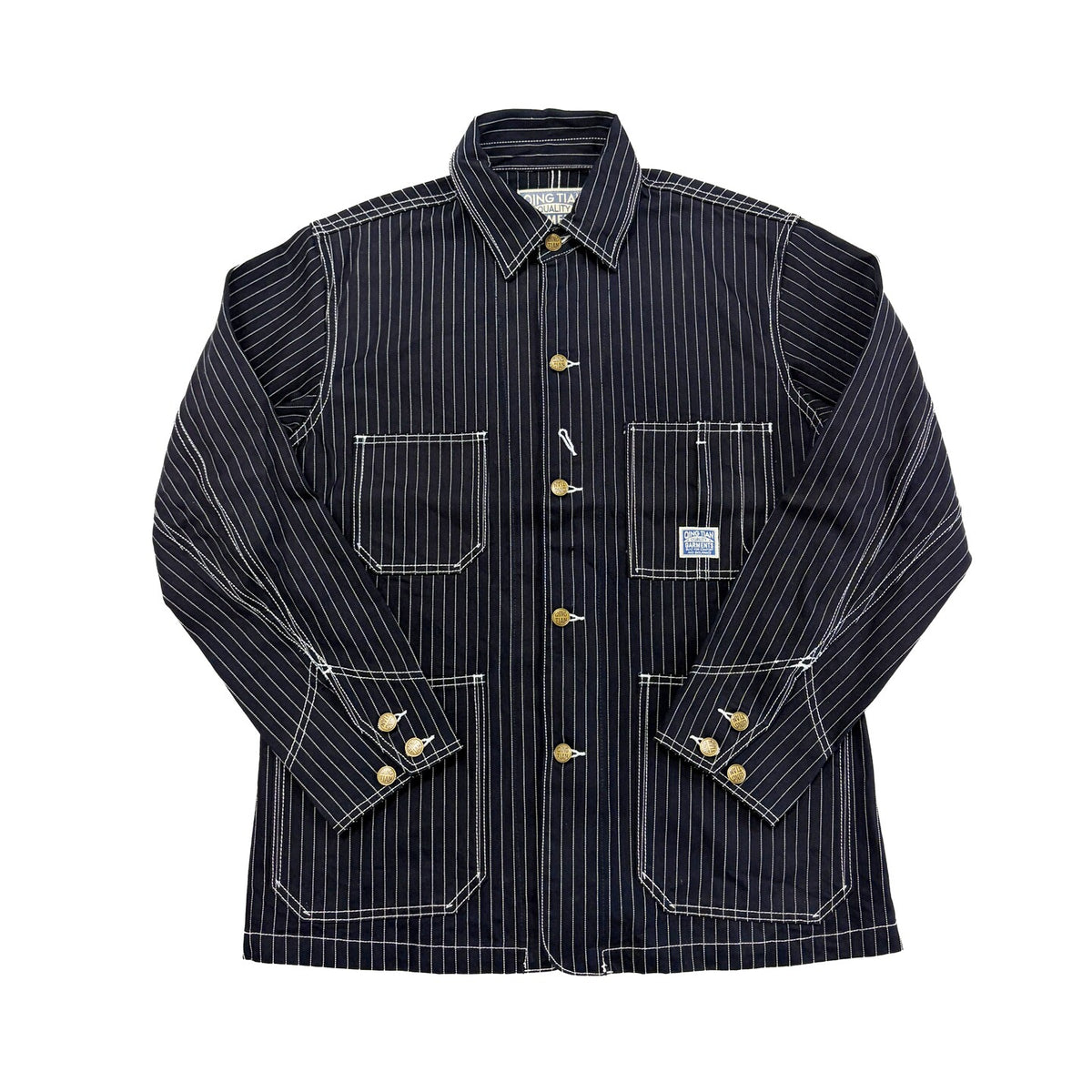 Vertical Stripe Heavyweight Railroad Four-Pocket Work Jacket – American Vintage Unisex | Yamalinclothes | Vintage workwear outfit