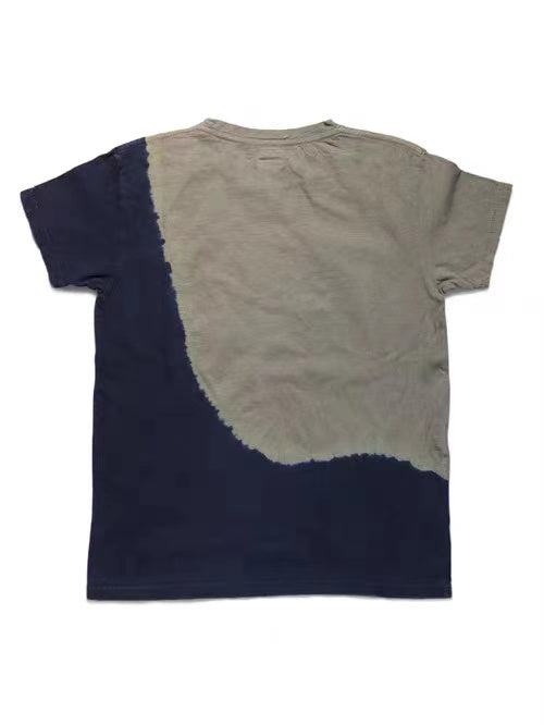 Batik embroidery Japanese fashion men and women loose round collar T-shirt short sleeve