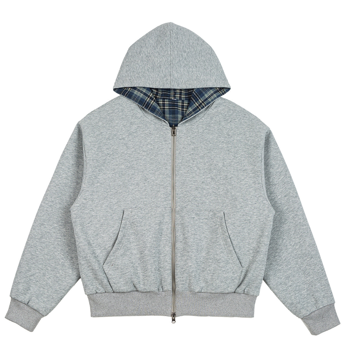 American Vintage Plaid Hooded Cardigan – Oversized Unisex Cotton Sweatshirt Jacket | Yamalinclothes