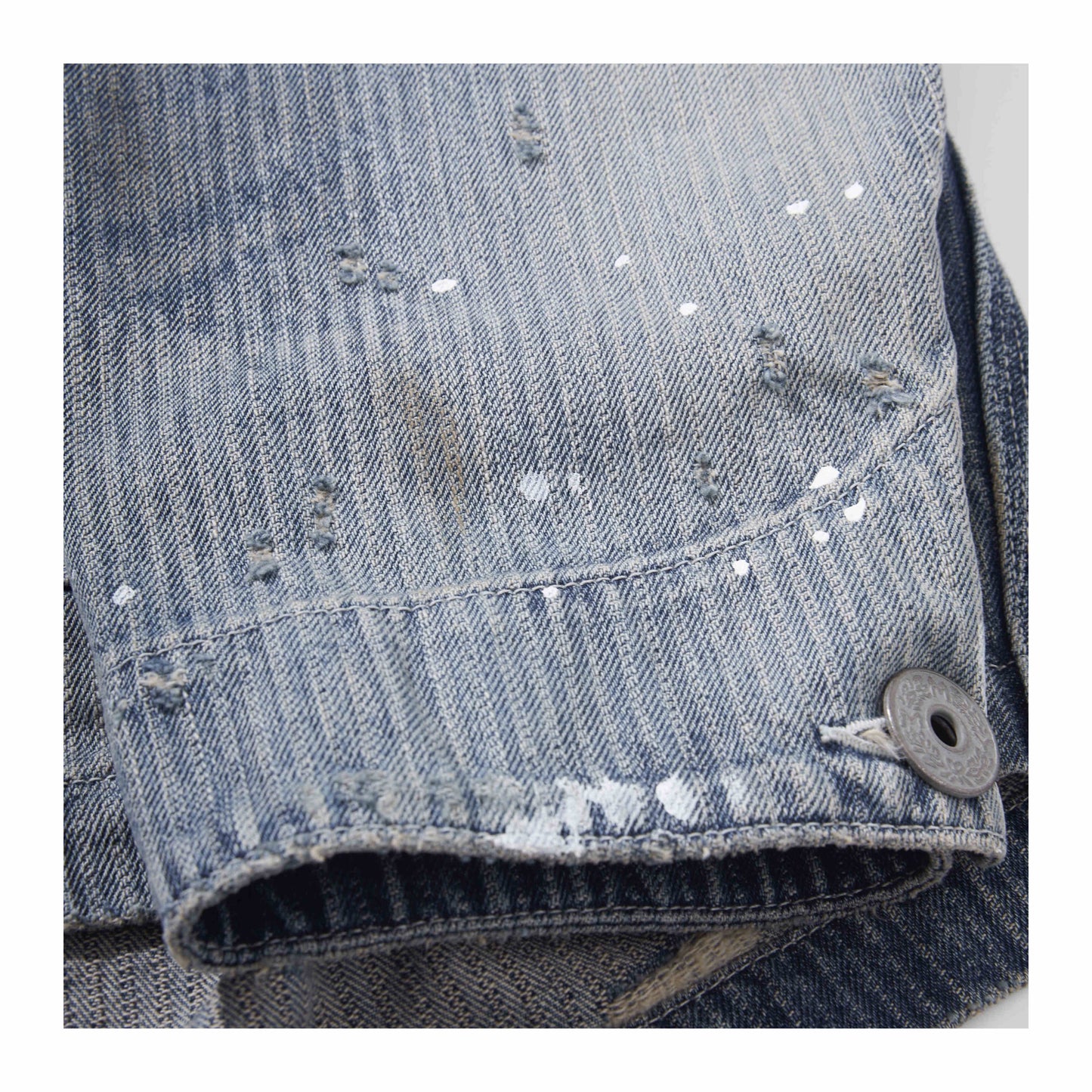 25SS Japanese washed water old loose lapel denim coat