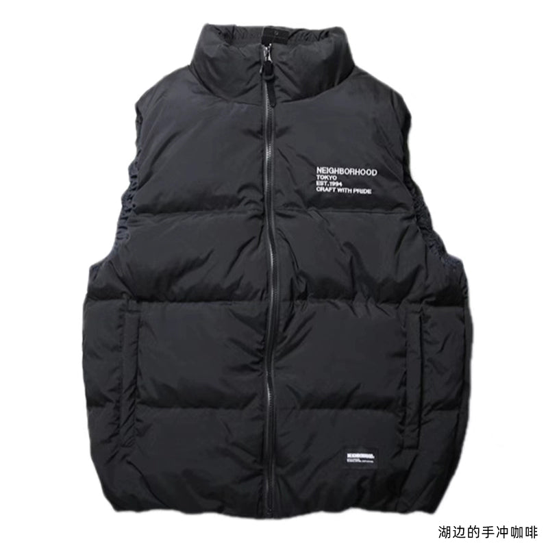 Spot NEIGHBORHOOD VEST four-color color-block embroidered Japanese tide down vest 90 down couple