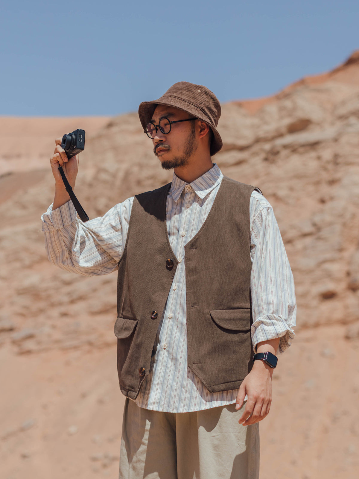 Corduroy overalls vest for men, spring and autumn, Japanese retro vest vest, casual vest coat