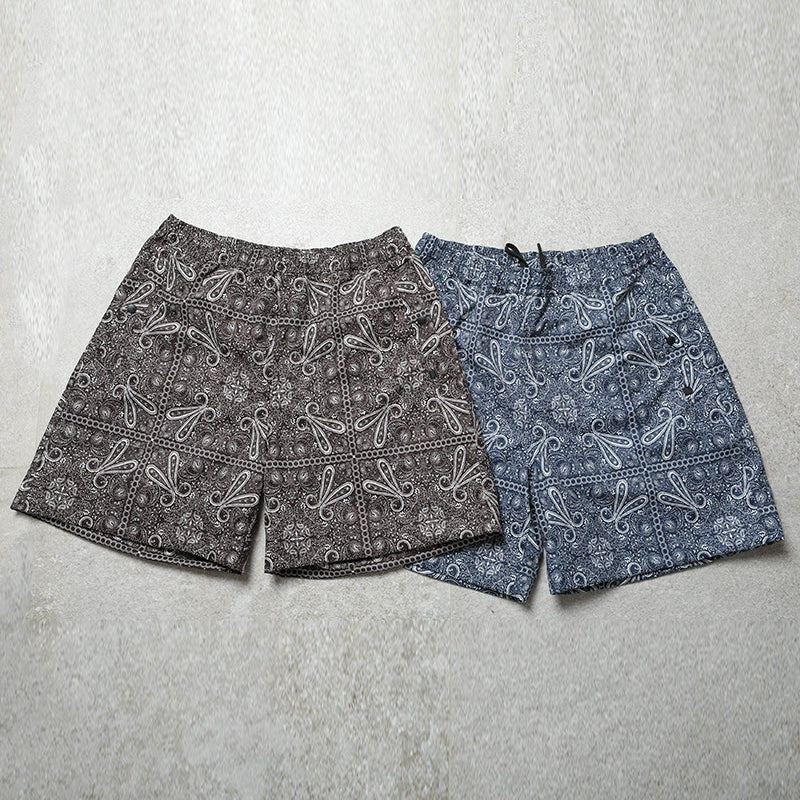 Cashew flower drawstring casual sports beach shorts