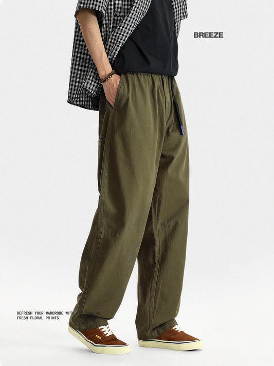 Paratrooper Cargo Pants – Loose Straight Drawstring Casual Trousers Men – Japanese vintage | yamalin clothes | Yamalinclothes