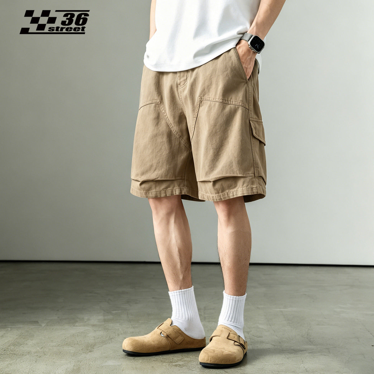 American Retro Cargo Shorts – Loose Fit Washed Cotton Summer Shorts for Men | Yamalinclothes