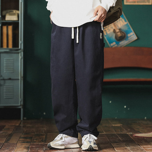 Japanese trendy brand functional cargo pants men's new summer straight-leg pants loose youth slacks men's logging pants