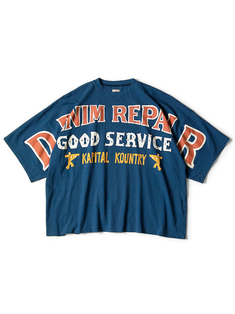 Japanese Monogram Print 3-Color Crewneck Tee – Loose 5⁄4 Sleeve (Unisex)