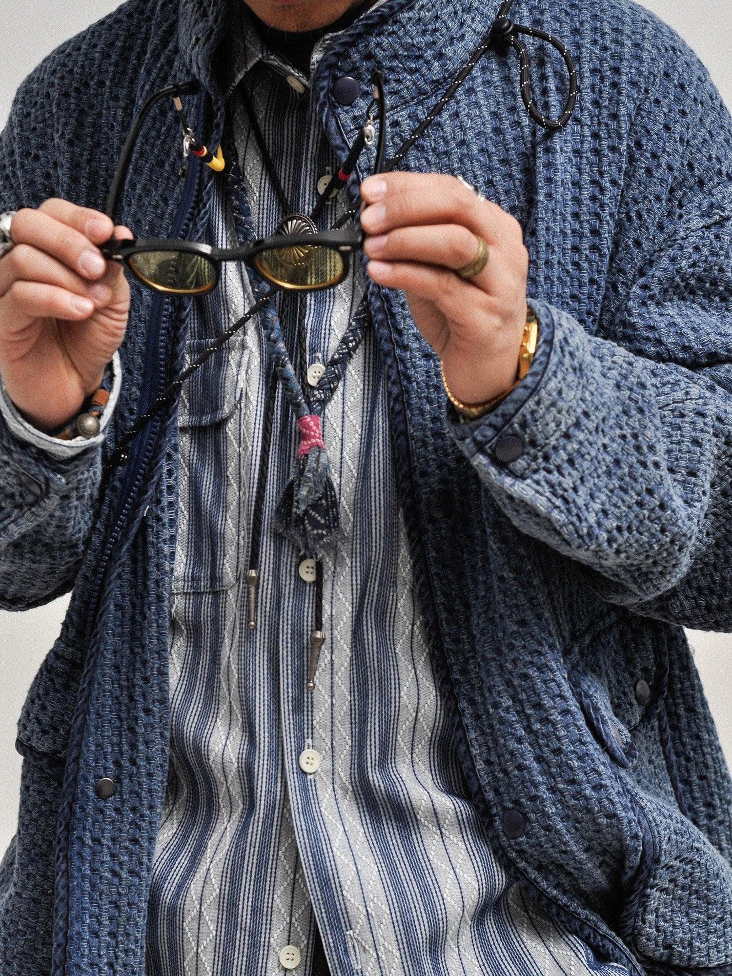 Vintage-Wash Stand-Collar Denim Jacket – Japanese Retro Pocket Coat