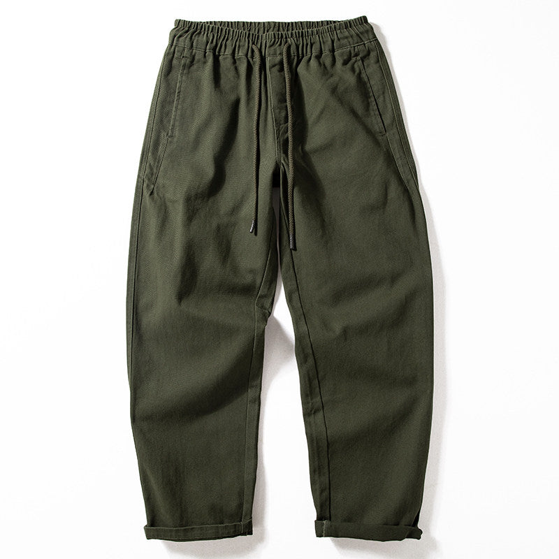 Cotton Work Pants – Drawstring Waist & Relaxed Fit