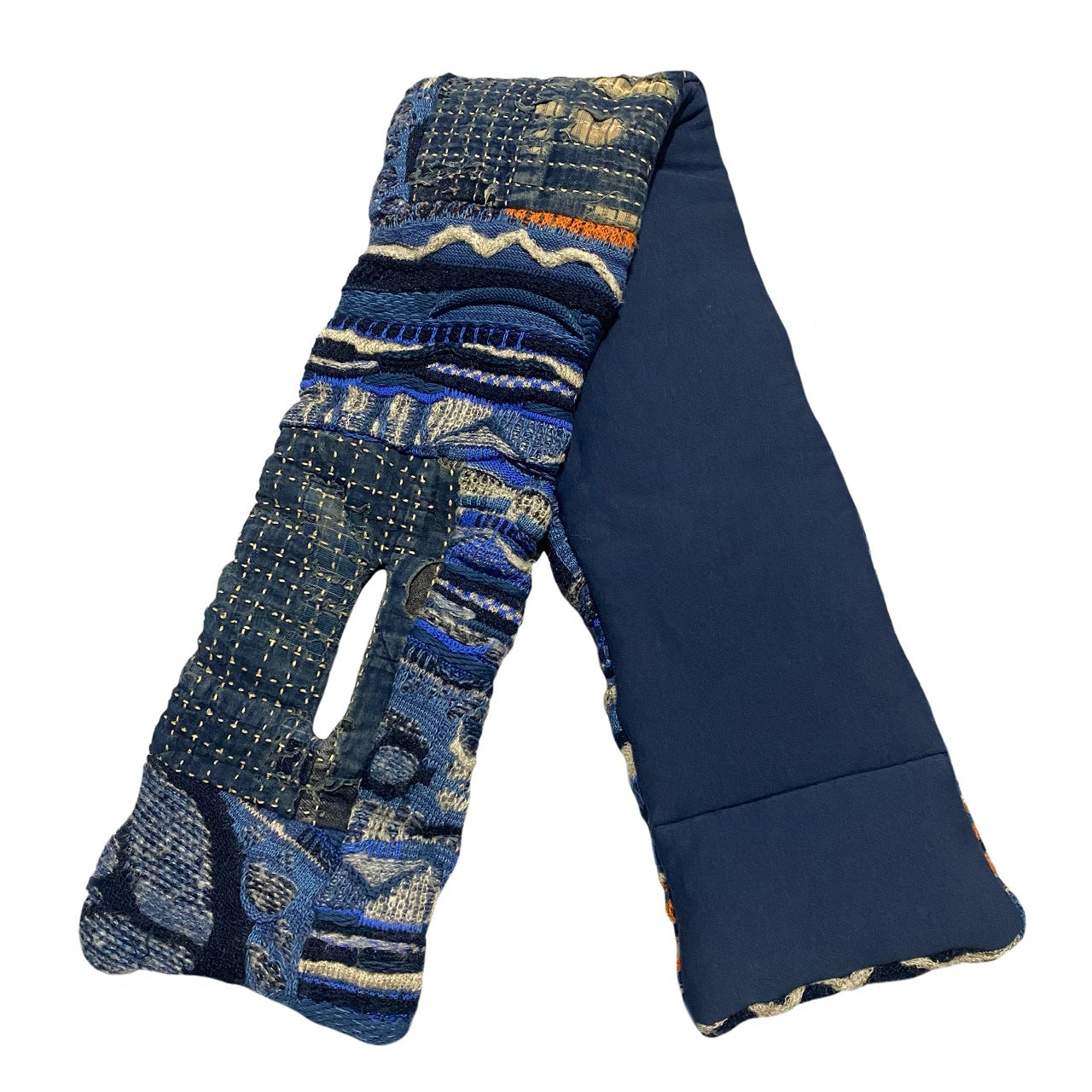 Vintage Hirata and Hiroshi anti-war jacquard patch patchwork scarf