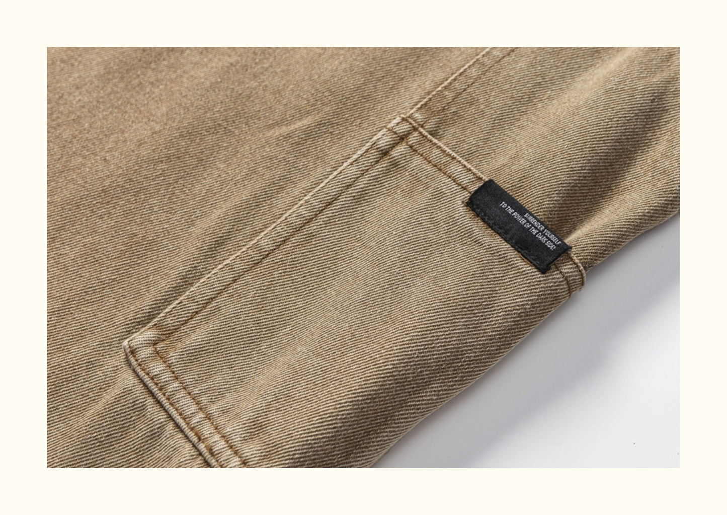 American retro fall/winter men's pants, heavyweight washed logging jeans, trendy straight-leg slacks, high street brown trousers