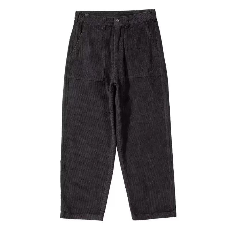 Corduroy pants fashion brand loose casual straight overalls