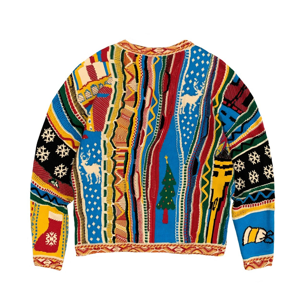 Kapital Vintage Hirata and Hongfeng Japanese Jacquard Heavy Industries Cardigan V-Neck Sweater Jacket