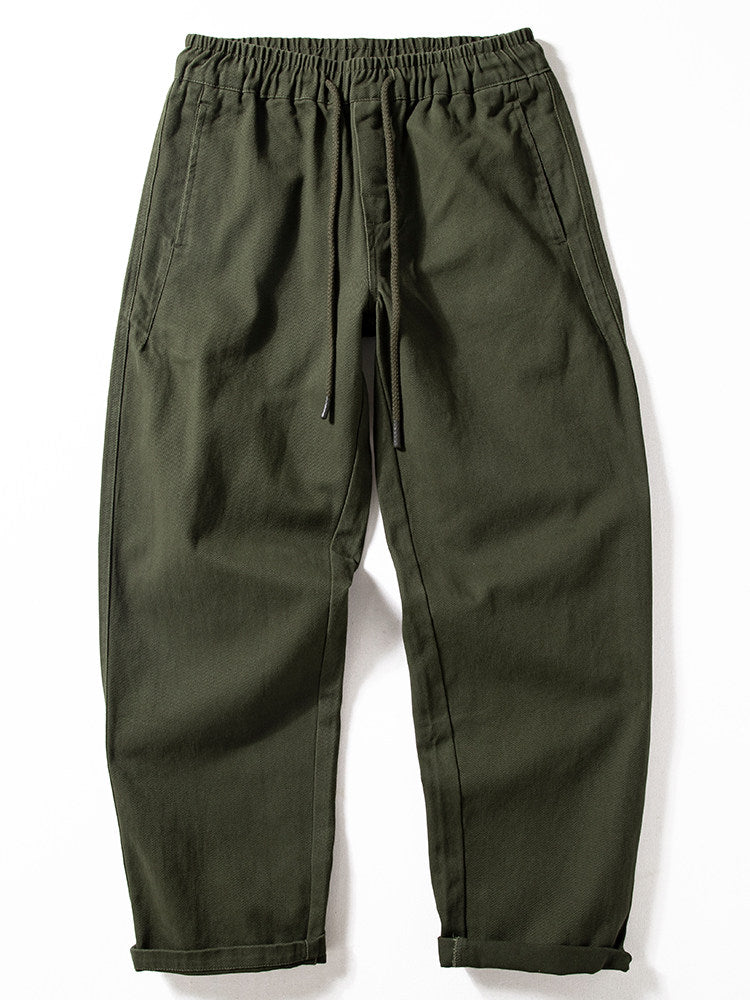 Cotton Work Pants – Drawstring Waist & Relaxed Fit