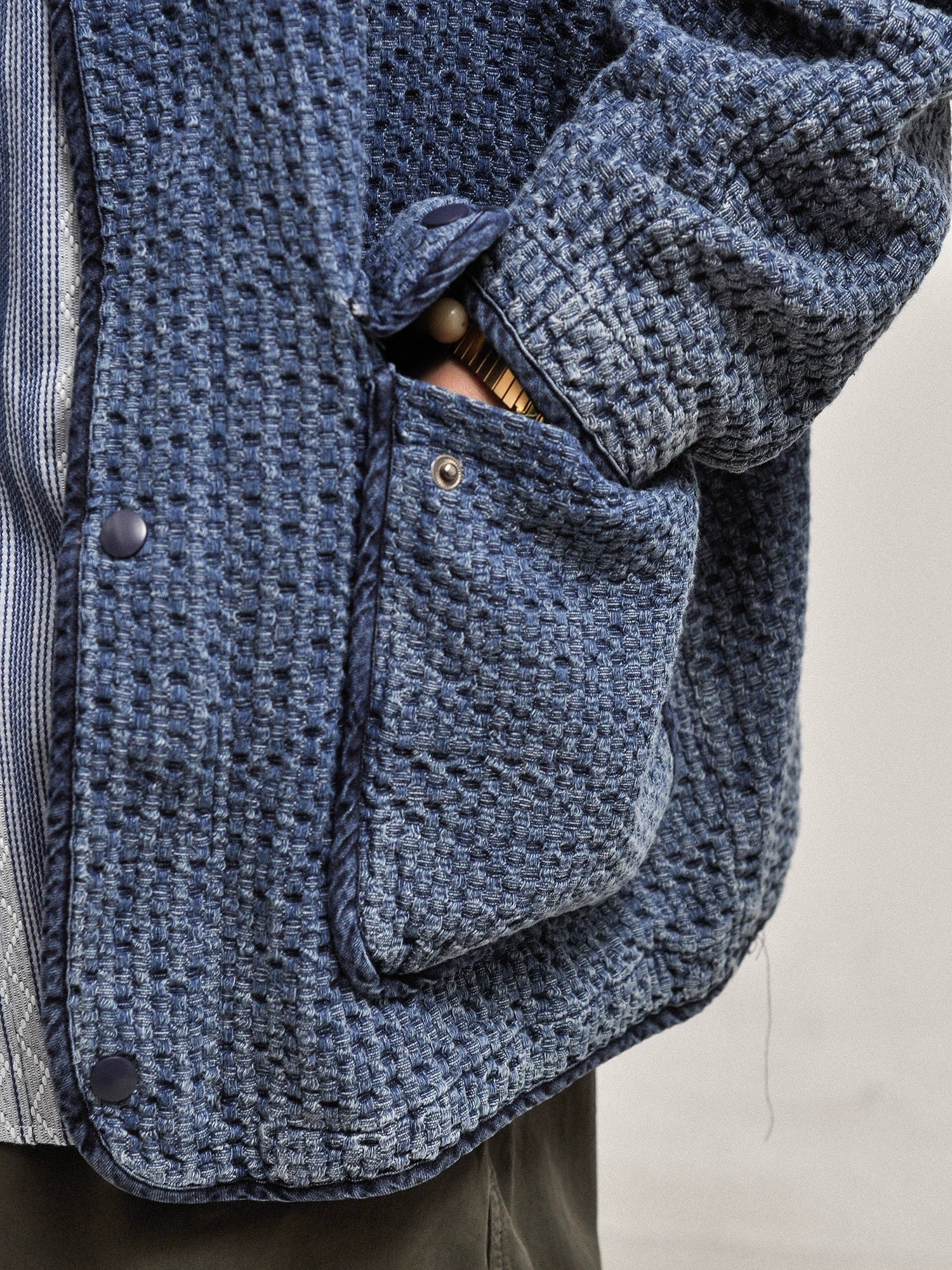 Vintage-Wash Stand-Collar Denim Jacket – Japanese Retro Pocket Coat