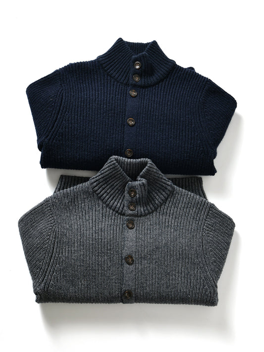 90% Wool Stand-Collar Knit Sweater – Thickened Oversized Unisex