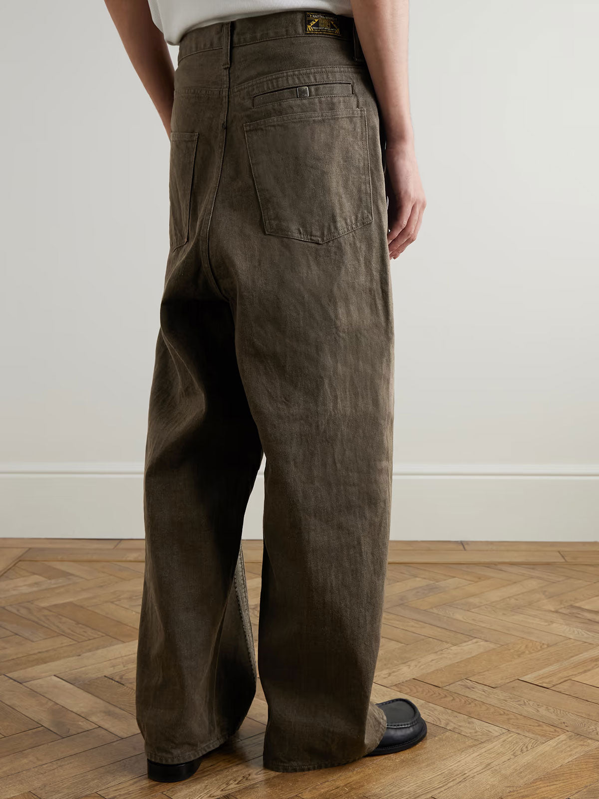 Independent kapital Kazuhiro Hirata style 25SS vertical stripe splicing retro casual loose trousers