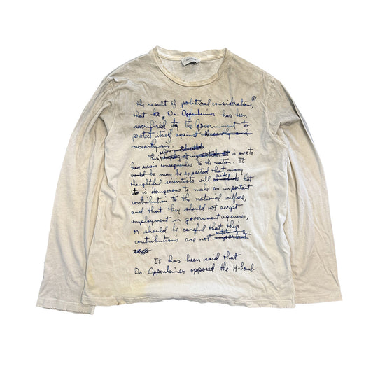 Ten porphyrSHIBU old-fashioned text, vintage, dirty, long-sleeved, ins, trend, misanthropic decadent top, punk wear | Yamalinclothes