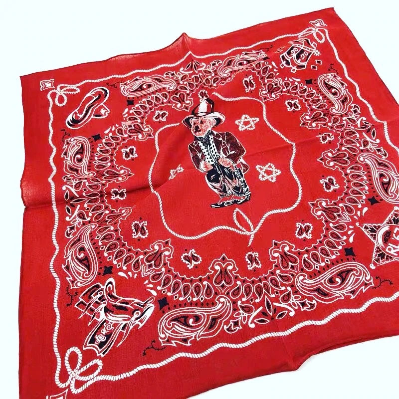 Mr. Bear American Retro Silk Screen Printing Ami Ka Ji 55cm Red Scarf Banana Non rlpolo