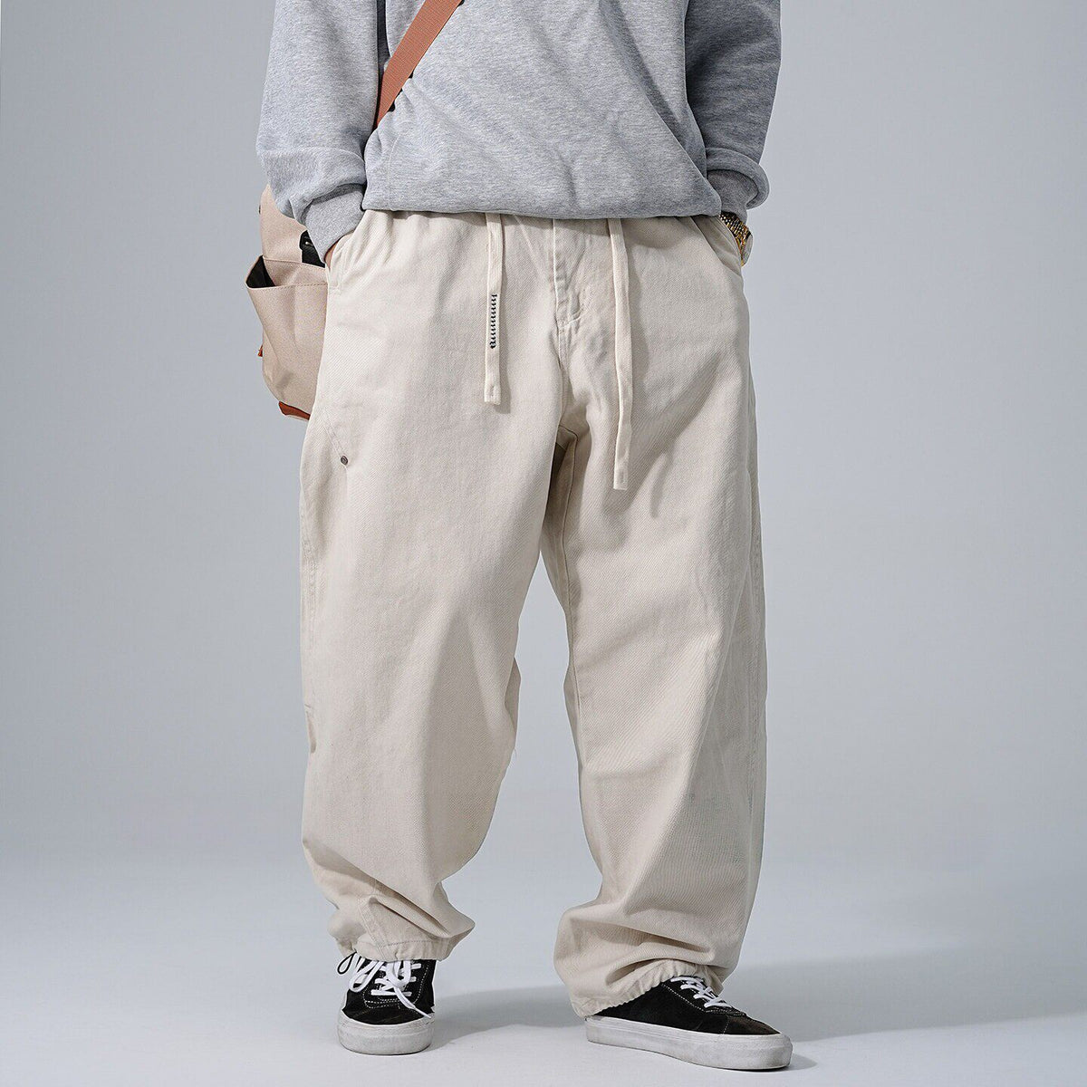 Cotton Baggy Pants – Drawstring Waist & Relaxed Leg
