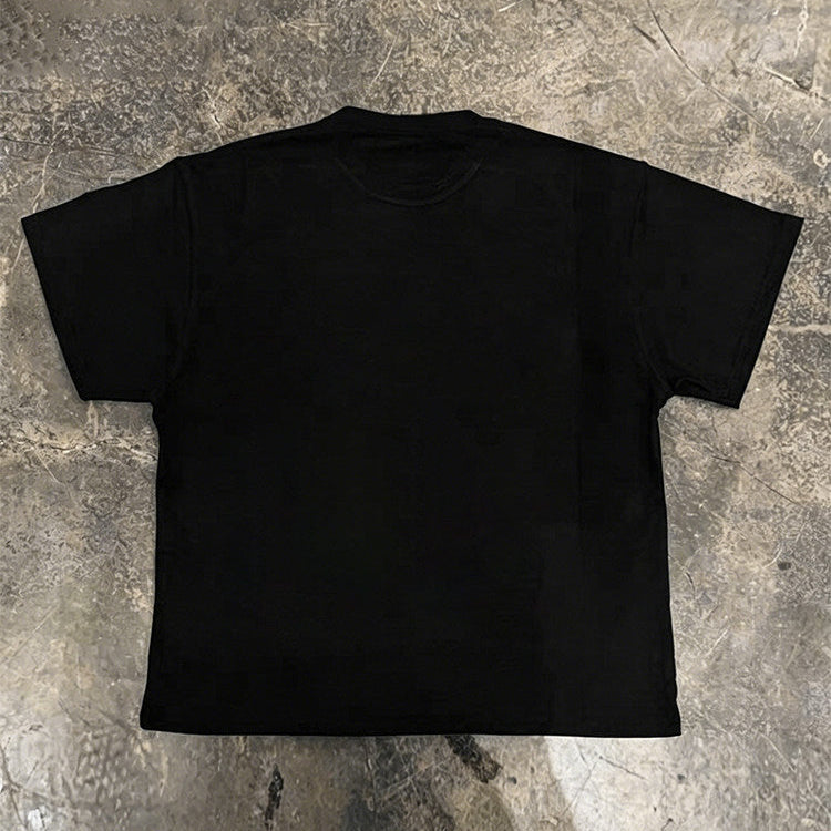 DTG Hip-Hop Graphic Tee – Men's American Retro High Street Short Sleeve T-Shirt