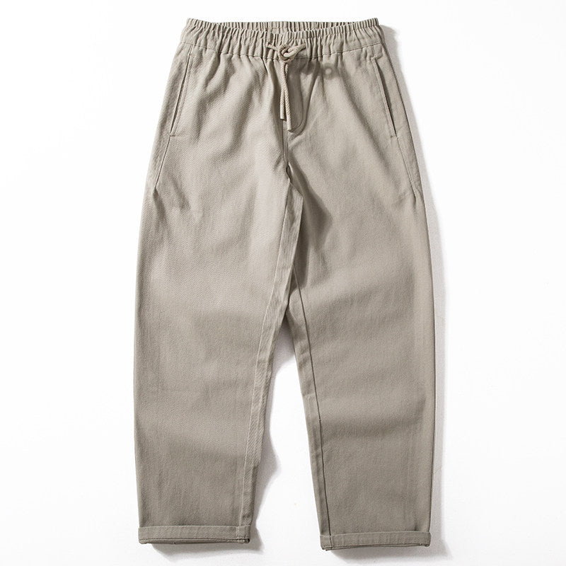 Cotton Work Pants – Drawstring Waist & Relaxed Fit