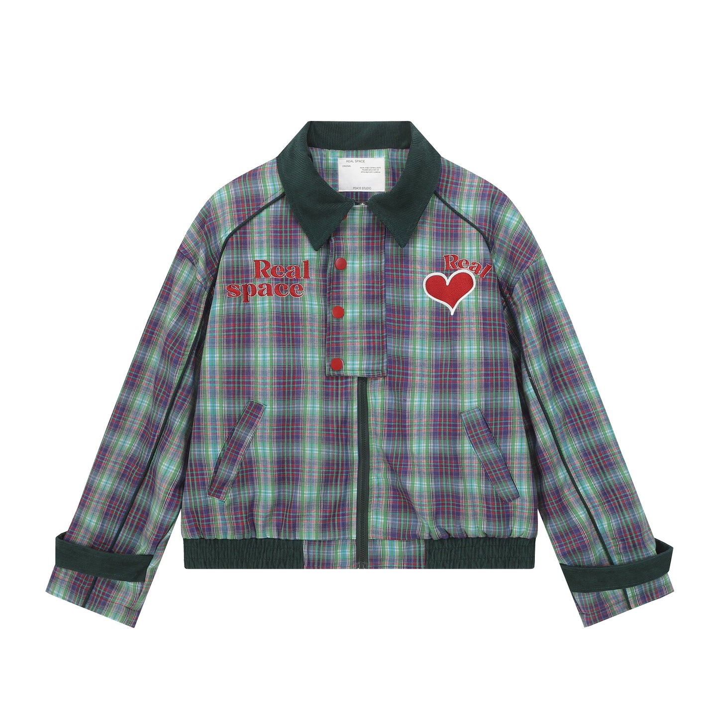 Plaid Embroidery Contrast Casual Jacket – Hold Colour Unisex