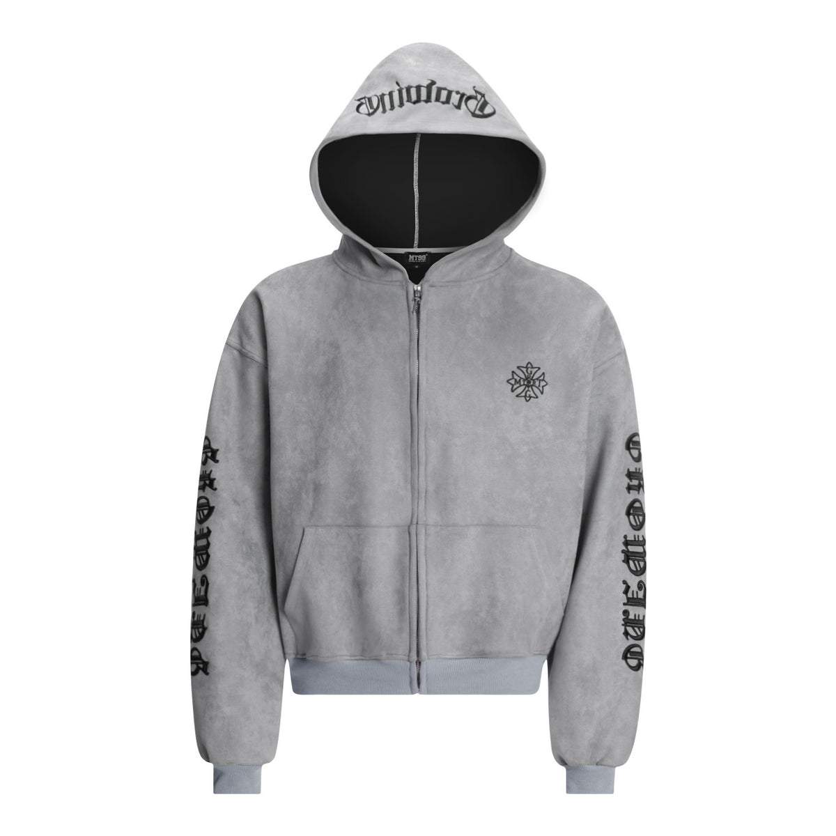 Suede Embroidered Hooded Zip Sweatshirt – Loose Vintage Unisex Jacket | Yamalinclothes