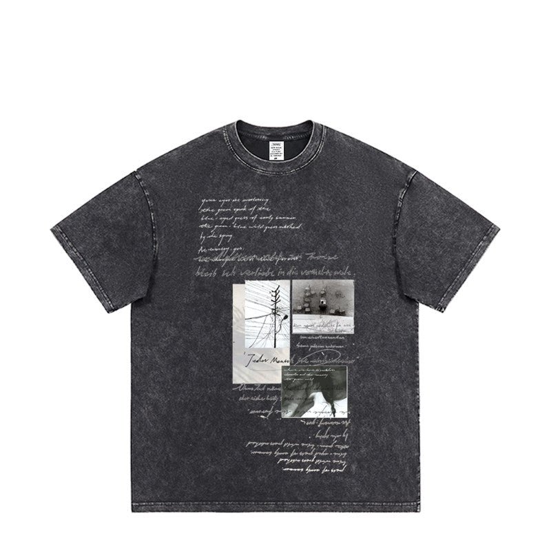 Loose Cotton Anime Print Short Sleeve Shirt – Niche Japanese Streetwear Graphic Tee for Men – Japanese vintage | yamalin clothes | Yamalinclothes