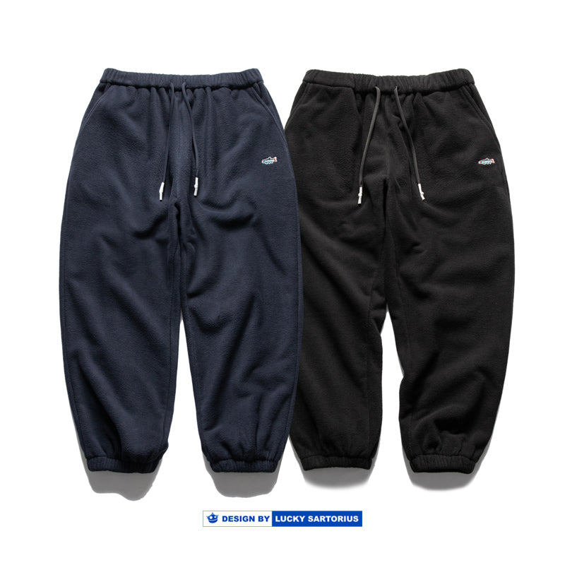 cityboy loose pants type polar fleece plus pile thickened warm pants small feet elastic waist drawstring slacks men