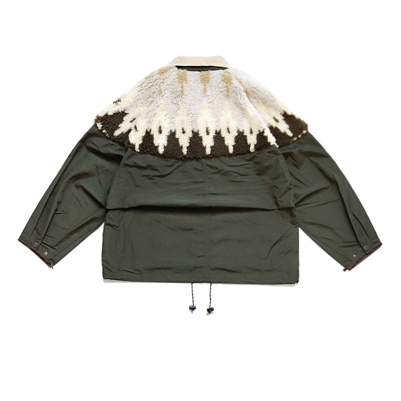 23AW Lambswool Printed Patchwork Half-Turtleneck Jacket