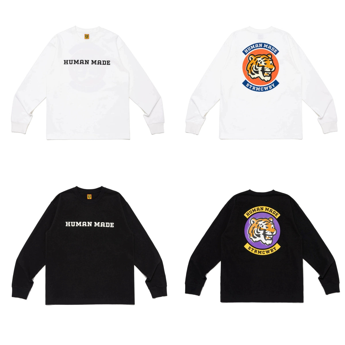 Heavy cotton long sleeve T-shirt loose casual cartoon print retro base shirt