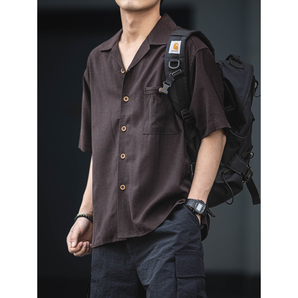 Lyocell Linen Cuban Collar Short Sleeve Shirt – Breathable Loose Old Money Summer Shirt for Men | Yamalinclothes