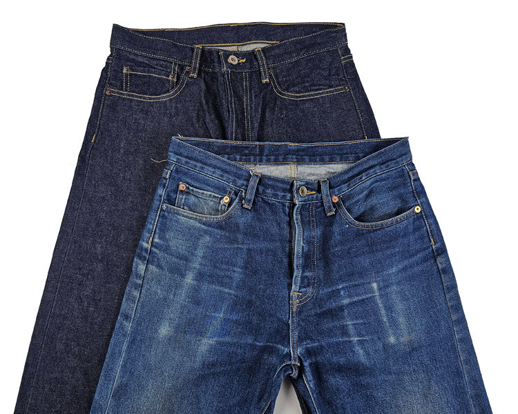 replica Indigo rope dyed white ears cattle jeans