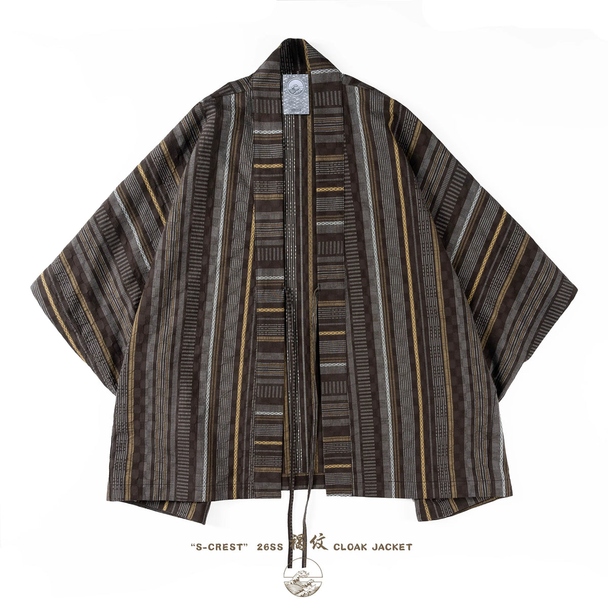 Brown Pattern Vintage Improved Cloak Chinese Hanfu Taoist Robe – Loose Lightweight Unisex | Yamalinclothes